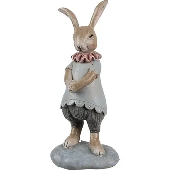 Velikonoční dekorace Dekorace králičí žena v modrém obleku - 6*5*13 cm