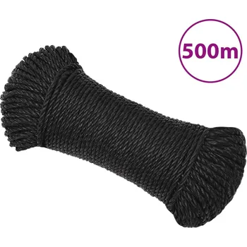 Železářství zahrada-XL Pracovní lano černé 6 mm 500 m polypropylen 153005