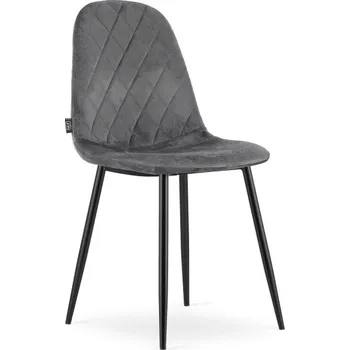 Jídelní židle Set tří jídelních židlí COMO tmavě šedé (černé nohy) (3ks)