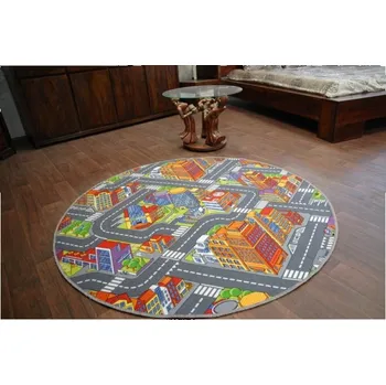 Koberec Dětský Koberec BIG CITY kruh Šedý