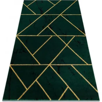 Koberec Koberec EMERALD exkluzivní 1012 glamour, styl geometrický, marmur lahvově zelený/zlatý