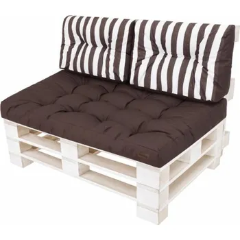 Dekorativní polštářek Polštáře na palety LEO 1+2 hnědé pásy