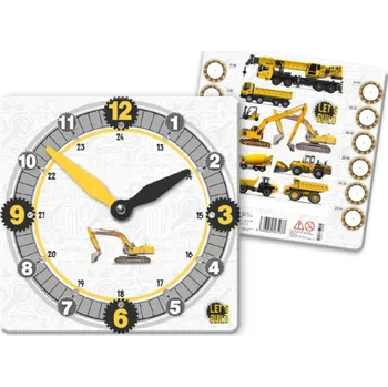 Hodiny Papírové hodiny, procvičovací, NÁKLADNÍ VOZY, 21 cm, 1 kus