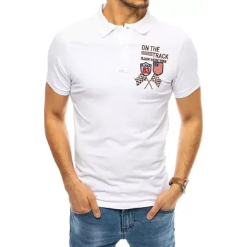 Pánská košile Bílá polokošile s výšivkou PX0452 Velikost: M