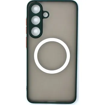 MagSafe silikonový kryt pro Samsung Galaxy S25 - Tmavě zelený