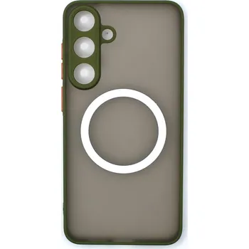 MagSafe silikonový kryt pro Samsung Galaxy S25 - Zelený