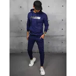 Tmavě modrá pánská tepláková souprava se stříbrným pruhem AX0695 Velikost: L