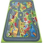 Dětský koberec REBEL ROADS Country life 90 Vesnice, protiskluzový - šedý