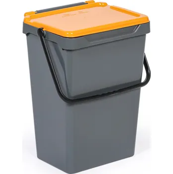 Odpadkový koš ArtPlast Plastový odpadkový koš pro třídění odpadu, šedá + žlutá, 35 l