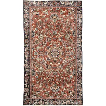 Koberec Ručně tkaný vlněný koberec Vintage 10181 rám / květiny, cihlový / zelený