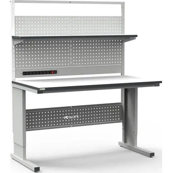 Dílenský stůl ESD pracovní stůl ALFA PLUS s nízkou nástavbou, 1500 x 700 mm