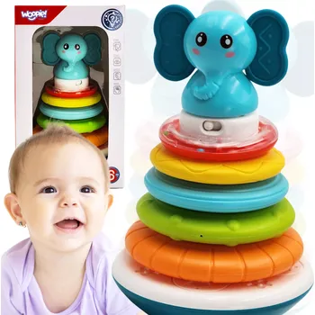 WOOPIE BABY Pyramida slon s chrastítkem