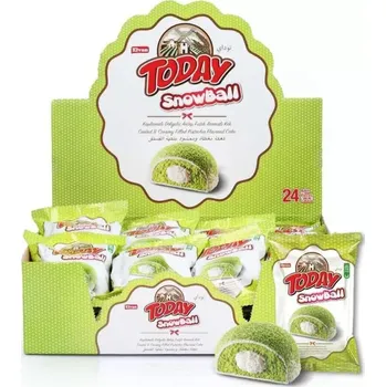 Piškotový řez TODAY 50 g SNOWBALL - pistáciový - balení 24 ks (piškotový dezert s mléčnou náplní a pistáciovou příchutí)