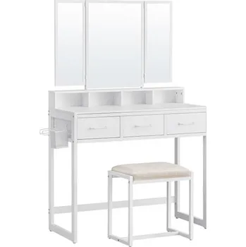 Toaletní stolek Toaletní stolek s 3-dílným skládacím zrcadlem RVT004W14