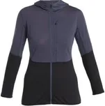 Icebreaker Merino Blend 200 RealFleece Descender LS Zip Hoodie Women GRAPHITE/BLACK/CB šedá L