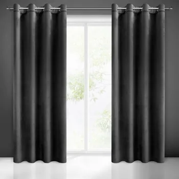 Povlečení Hotový závěs MELANIE černý - na průchodkách