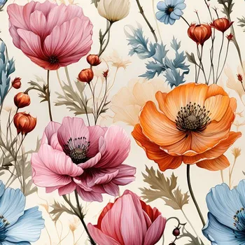 Umělé hedvábí se sametovým leskem květiny světlé 145