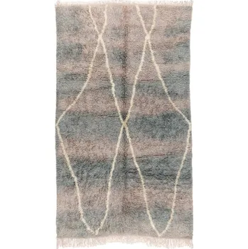 Koberec Ručně tkaný vlněný koberec BERBER BJ1115 Boujaad berber kosočtverce, modrý / šedý