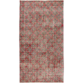 Koberec Ručně tkaný vlněný koberec Vintage 10399 listí, červený / zelený