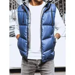 Modrá lesklá prošívaná vesta TX4143 Velikost: M