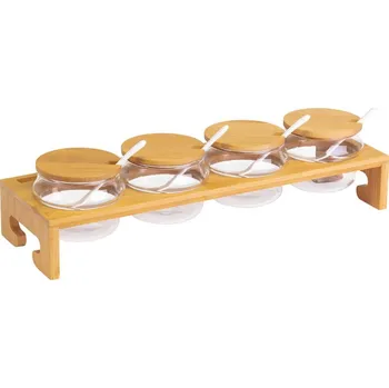 Westmark Stojánek na marmelády 4x 200 ml TAPAS and FRIENDS, přírodní