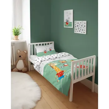 Povlečení Bambusové povlečení do postýlky pro malého fotbalistu - oboustranné 2 časti: 1ks 100 x 135 cm + 1ks 40 x 60 cm