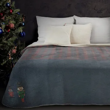 Přehoz na lůžko Deka PETER 02 - námořnická modrá / burgundy