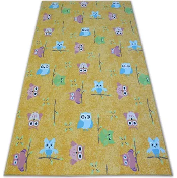 Koberec Dětský koberec OWLS sovičky žlutý