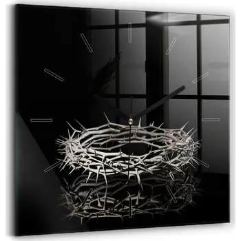 Hodiny Skleněné hodiny Sklo Nástěnné Tiché ručičky Kuchyně Trnová koruna 30x30