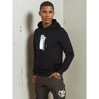 Pánská mikina Černá pánská mikina s potiskem BX5725 Velikost: S