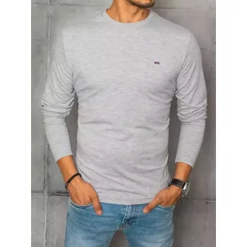 Pánské tričko Světle šedé tričko s dlouhým rukávem LX0539 Velikost: 2XL