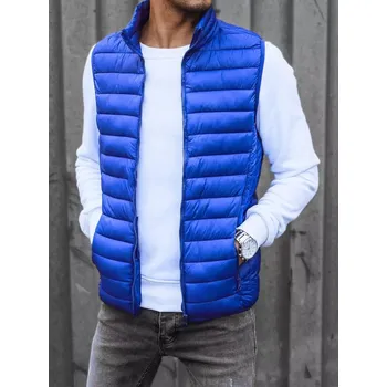 Pánská vesta Modrá pánská prošívaná vesta TX4318 Velikost: M