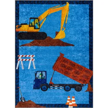 Koberec Koberec JUNIOR 51827.803 nákladní automobil / bagr, modrý