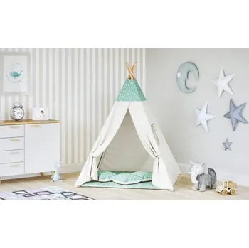 Dětský stan Dětský stan Tipi souhvězdí máta/béžový