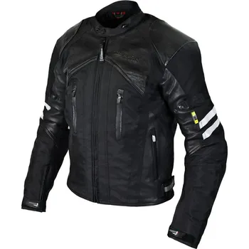Moto bunda Cappa Racing Bunda moto pánská MOTEGI kůže/textil černá 3XL
