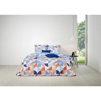 Povlečení Ložní souprava DANIO modrá / oranžová