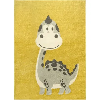 Koberec Dětský koberec Emily Kids 5860D Dinosaurus žlutý