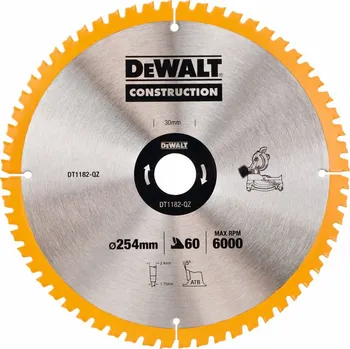 Pilový kotouč DeWALT DT1182 254 x 30 x 3,2 mm 60 zubů