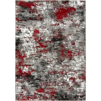 Koberec Koberec Victoria 9187A tmavě šedý / červený