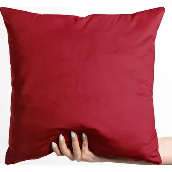 Povlak na polštářek Sametový povlak na polštář Velvet Premium SVP-038 Sytě červený 40 x 40 cm