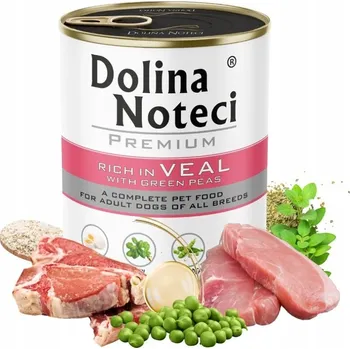 Krmivo pro psa Dolina Noteci Premium vlhké krmivo pro psy, telecí s hráškem 800 g