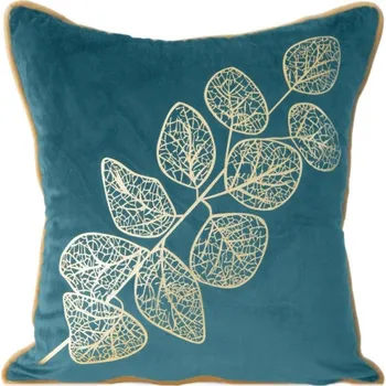 Povlečení Povlak na polštář POPLA tmavě tyrkysově-zlatá