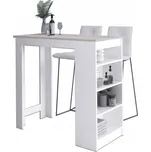 Barový stůl 115cm bílý/dub sonoma