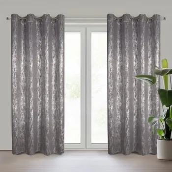 Povlečení Hotový závěs ELISE ocelový / stříbrný - na průchodkách