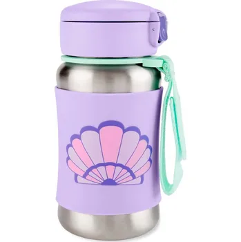 Láhev SKIP HOP Spark Style Láhev s brčkem na vodu nerez Mušle 12m+ (9R161110)