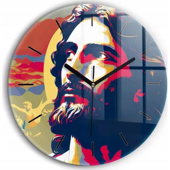 Hodiny Nástěnné hodiny Retro Loft do obýváku předsíně Ježíš a Duch Svatý průměr 60 cm