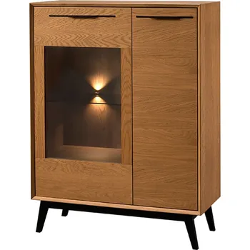 Vinotéka Vitrína Lazure 15 s LED osvětlením 95 cm dub Rustikal karamelový