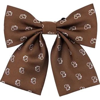 Kravata Bubibubi Hnědý dámský motýlek s fotoaparáty