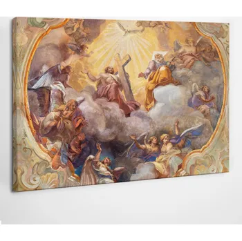 Obraz Tištěný Obraz na plátně Freska Sláva Nejsvětější Trojice Itálie 60x40 cm