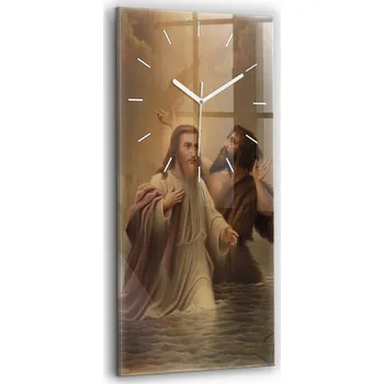 Hodiny Moderní Tiché Nástěnné Hodiny do Pokoje Dárek Křest Svatý Ježíše 30x60